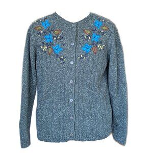 Forest Green Leaf Cardigan